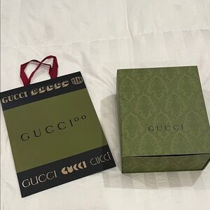 Gucci handbag Green Box and Shopping Bag.
